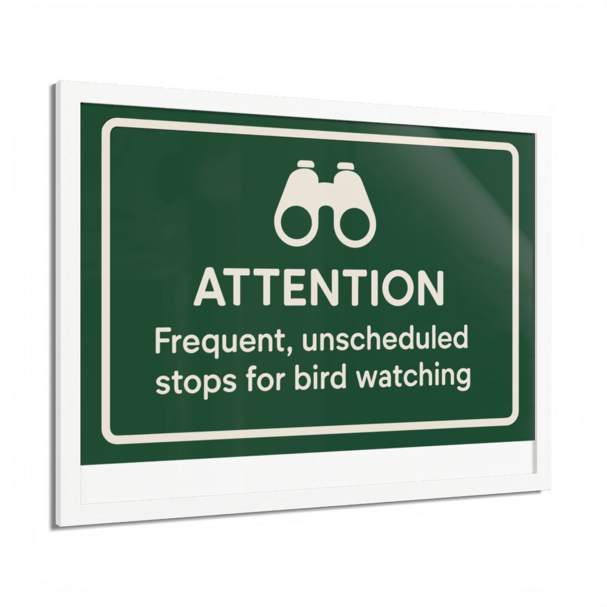Attention Frequent Bird Watching Stops Sign Framed Art Posters - Retiree Gifts Retirement Party