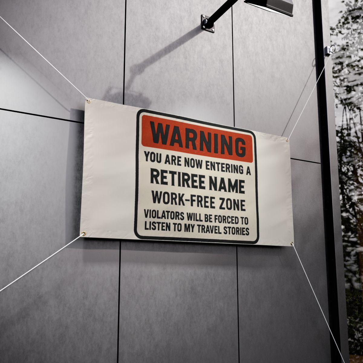 Warning You Are Now Entering A Retiree Zone Large Vinyl Banner or Yard Sign - Retiree Gifts Retirement Party