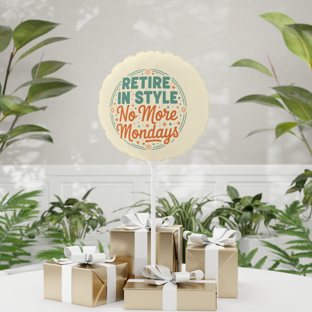 Retire In Style No More Mondays | Make Them Last | 11in or 22in Mylar Ballon - Retiree Gifts Retirement Party