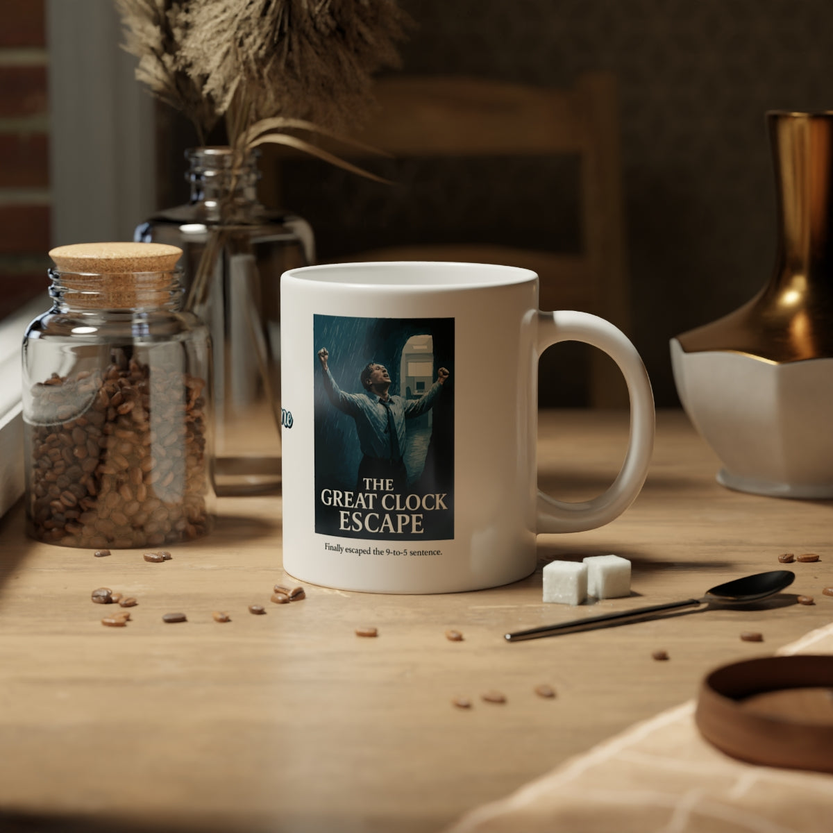 The Great Clock Escape Finally Escaped the 9 to 5 Sentence | For the Newly Retired | Celebrate Freedom Personalized Microwavable Ceramic Mugs 11oz 15oz 20o - Retiree Gifts Retirement Party