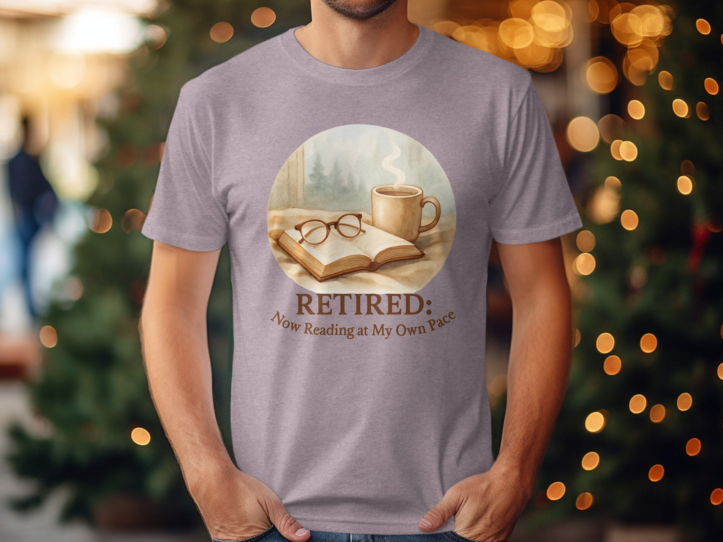 Retired Now Reading at My Own Pace | Warm Scene Soft Color Bella T-Shirts - Retiree Gifts Retirement Party