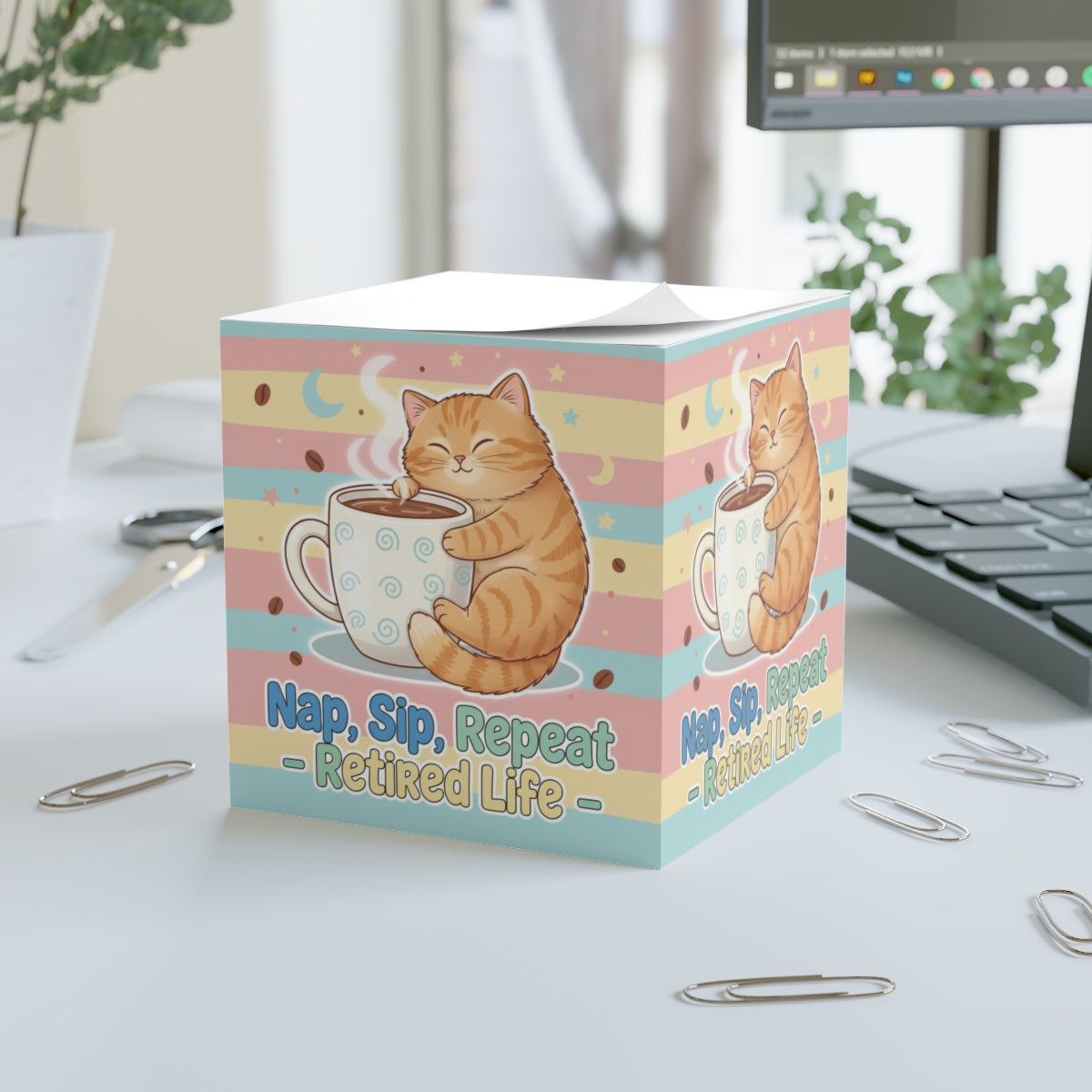 Nap Sip Repeat Retired Life Box for Home Office Decor