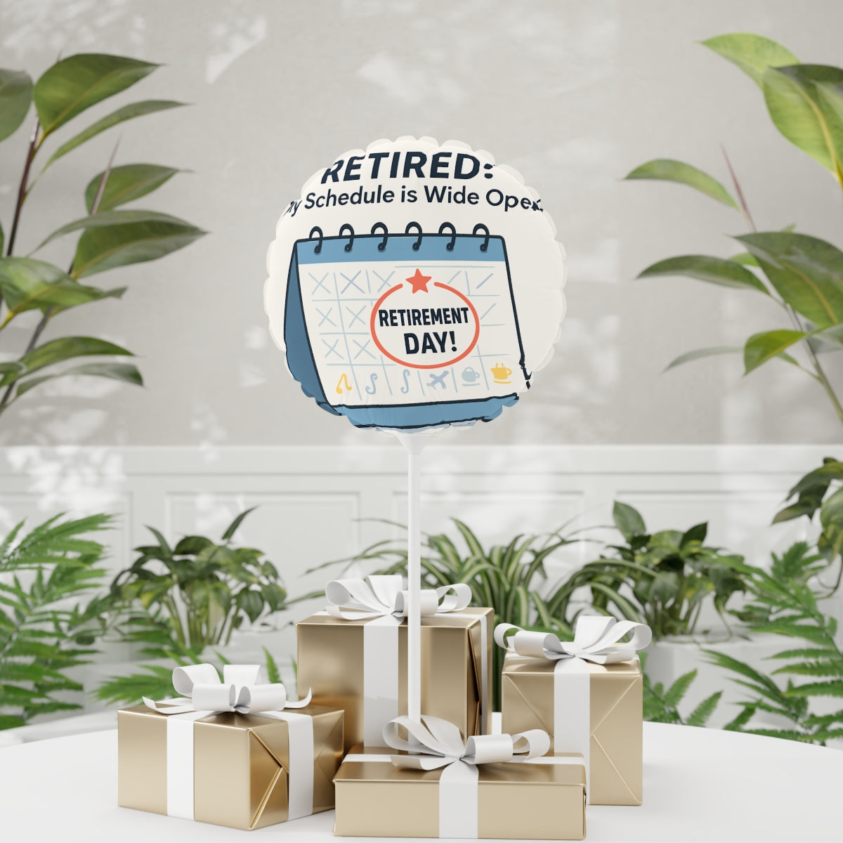 Retired My Schedule is Wide Open | Retirement Day | Celebrate with a Personalized Mylar Balloons 11in or 22in - Retiree Gifts Retirement Party