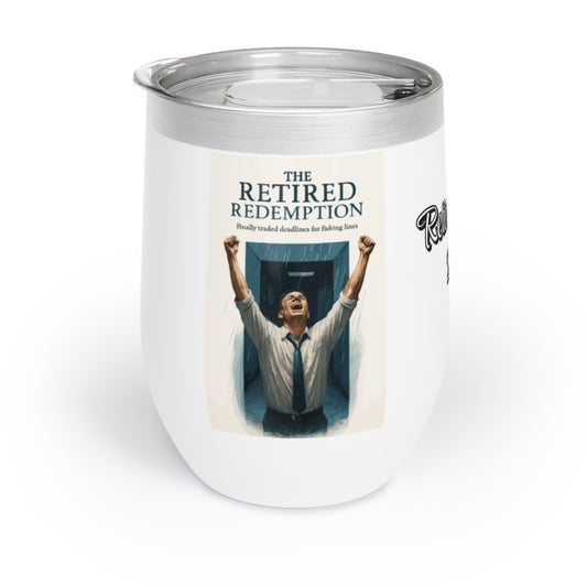 The Retired Redemption Finally Traded Deadlines | Fishing Lines | Retirement Celebration Personalized Wine Tumbler - Retiree Gifts Retirement Party