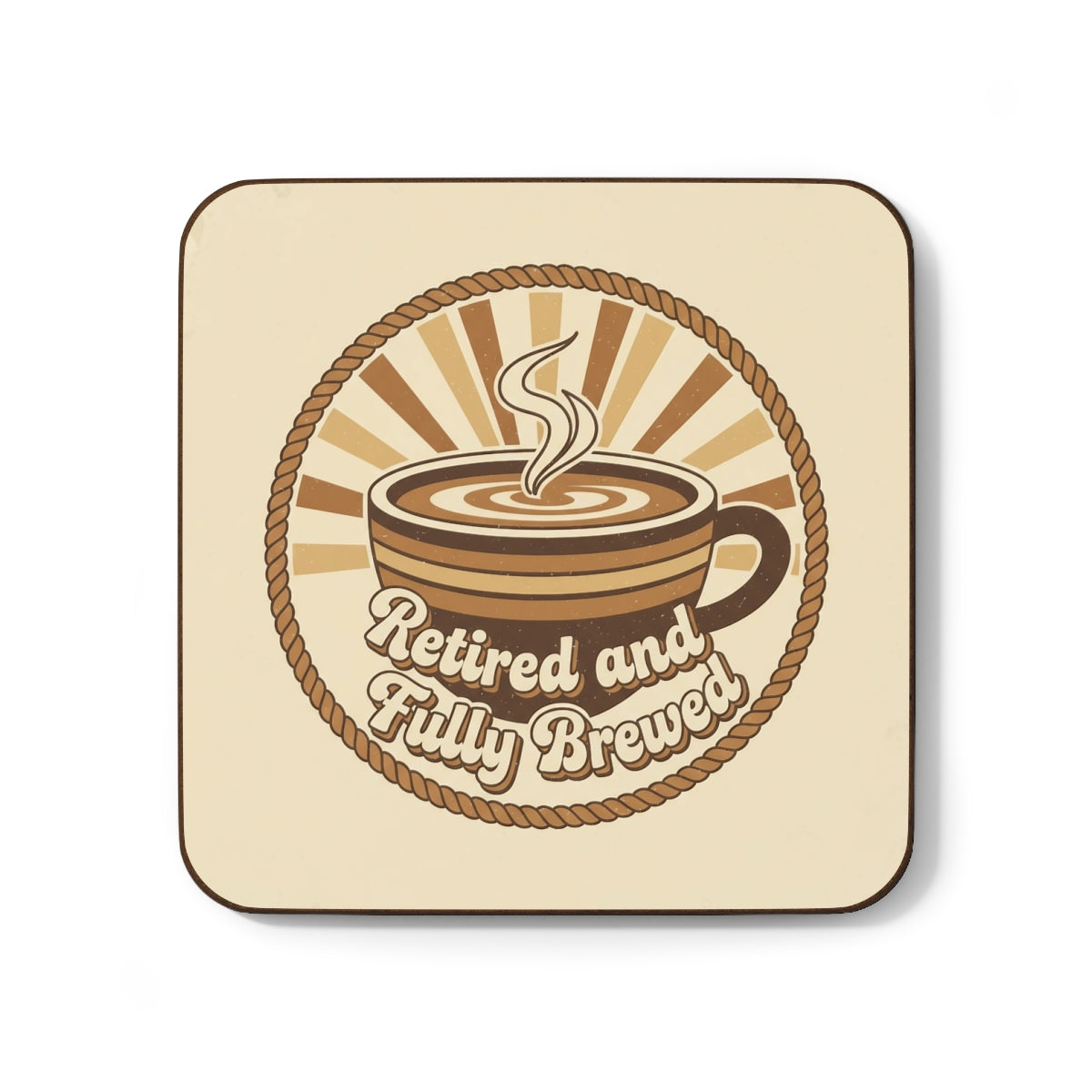 Retired and Fully Brewed Coffee Coaster product