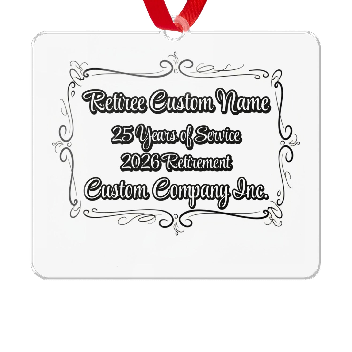 Custom Retiree Ornament 25 Years of Service Keepsake