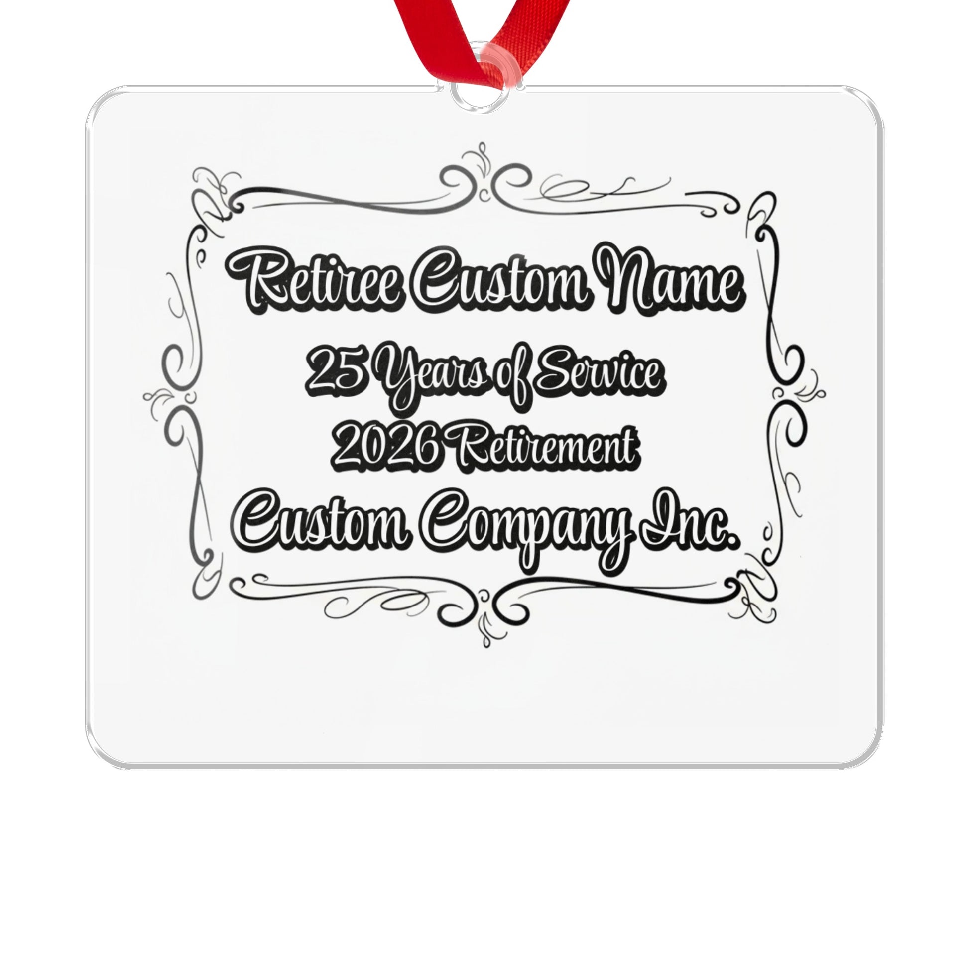Custom Retiree Ornament 25 Years of Service Keepsake