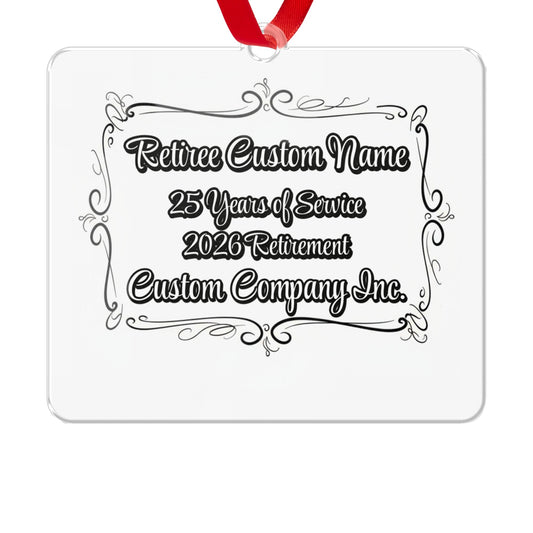 Custom Retiree Ornament 25 Years of Service Keepsake