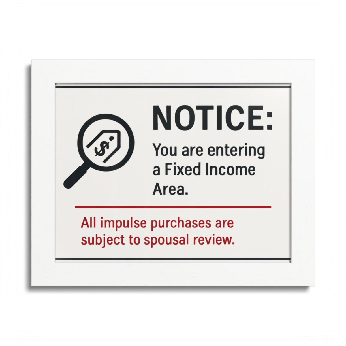 Fixed Income Area Impulse Purchases Spousal Review Framed Art Posters - Retiree Gifts Retirement Party