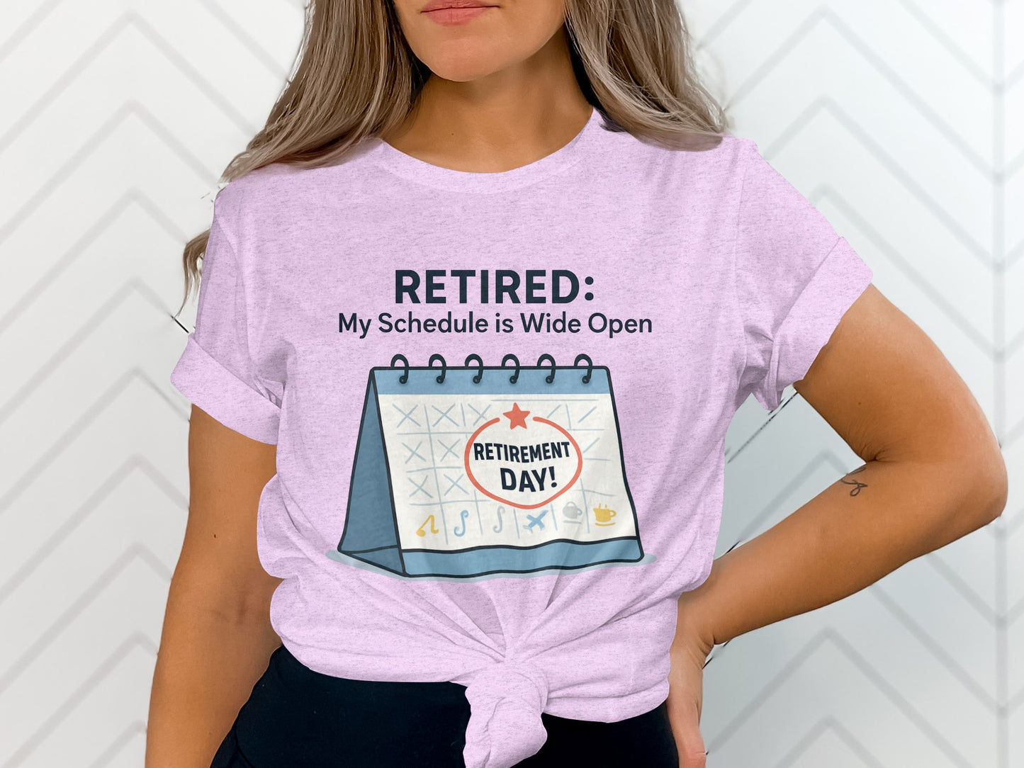 Retired My Schedule is Wide Open | Retirement Day | Celebrate retirement with personalized Soft Color Bella T-Shirts - Retiree Gifts Retirement Party