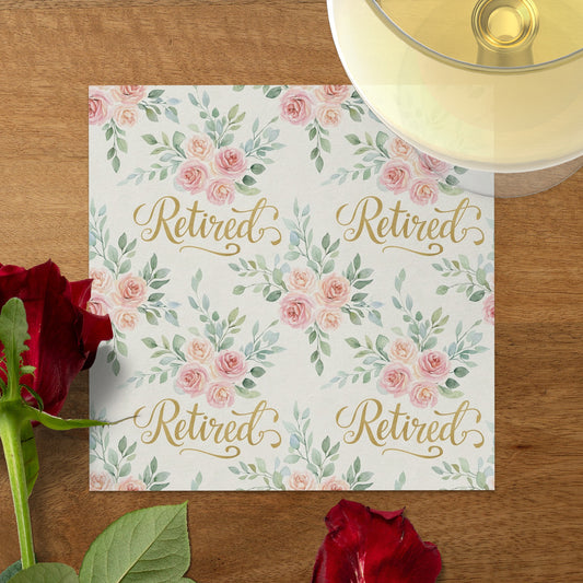 Retired Floral Design Celebratory Greeting Card