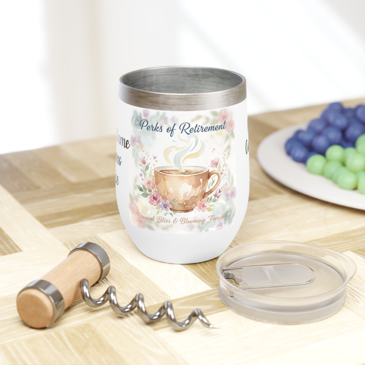 Perks of Retirement Insulated Coffee Mug with Lid