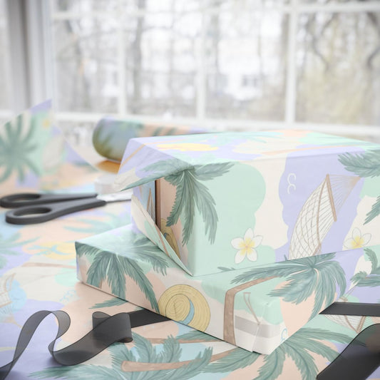 Tropical Beach Theme Wrapping Paper for Gift Wrapping