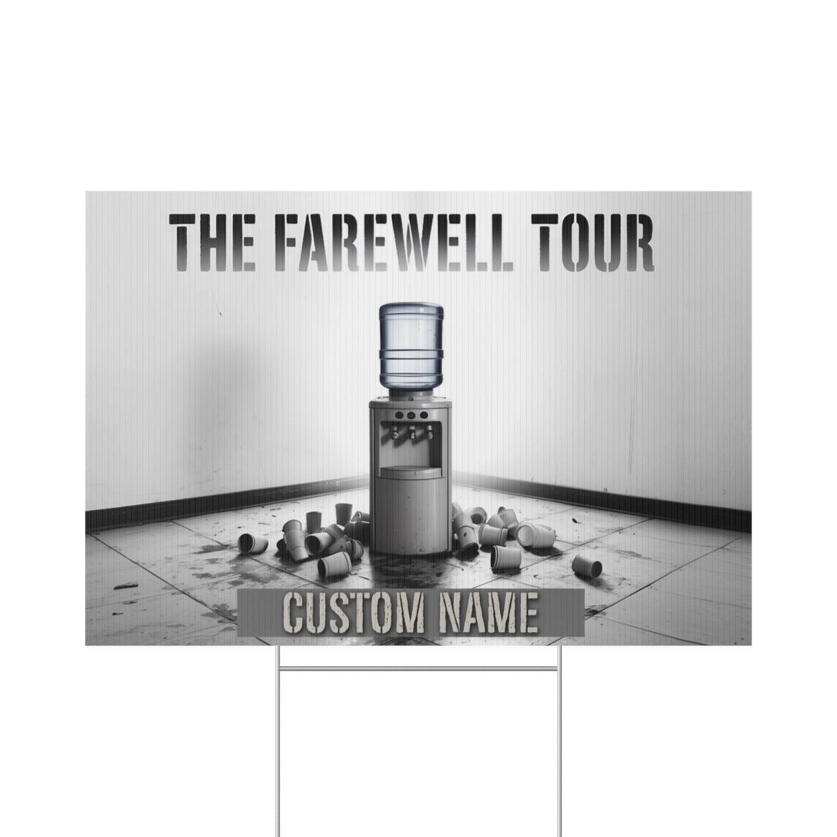 Water Cooler Farewell Tour Design for Your Event Vinyl Banner or Yard Sign - Retiree Gifts Retirement Party