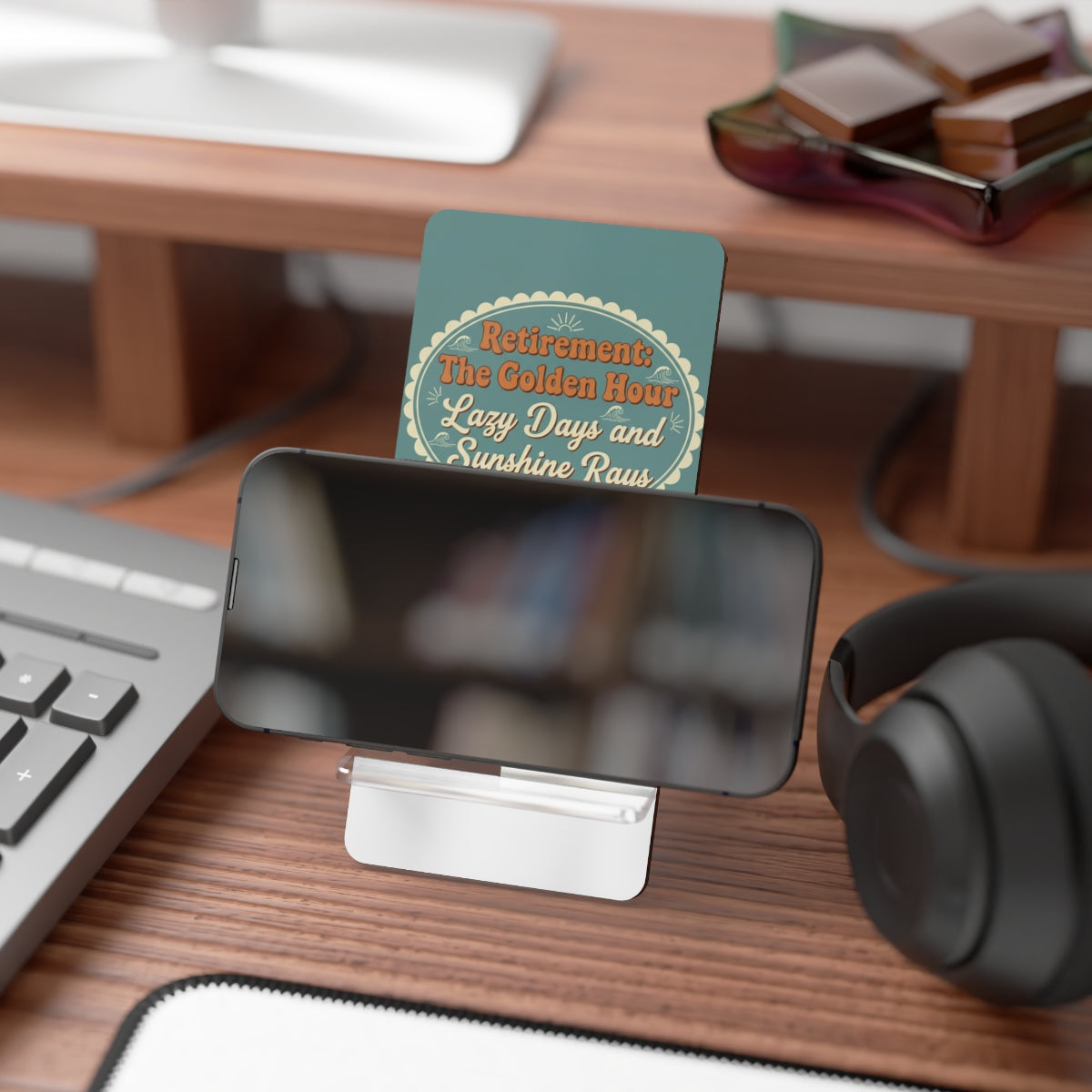 Retirement The Golden Hour Lazy Days Sunshine Rays | Perfect Retirement Gift | Customize Personalized Phone Stand or Phone Charger - Retiree Gifts Retirement Party