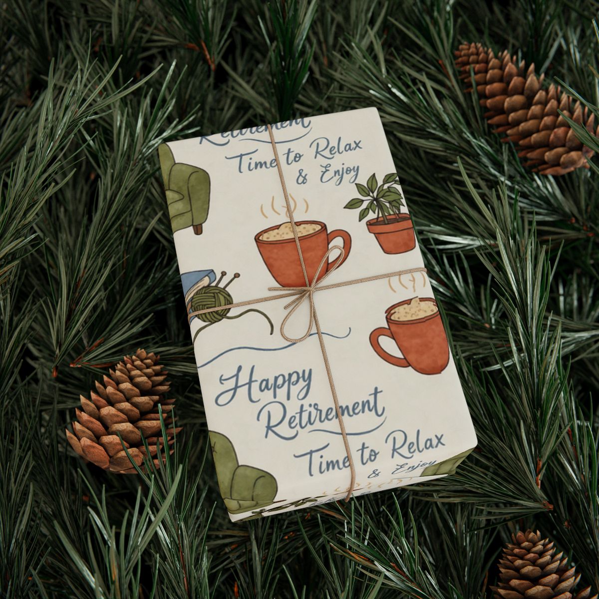 Happy Retirement Time to Relax and Enjoy Gift Wrap