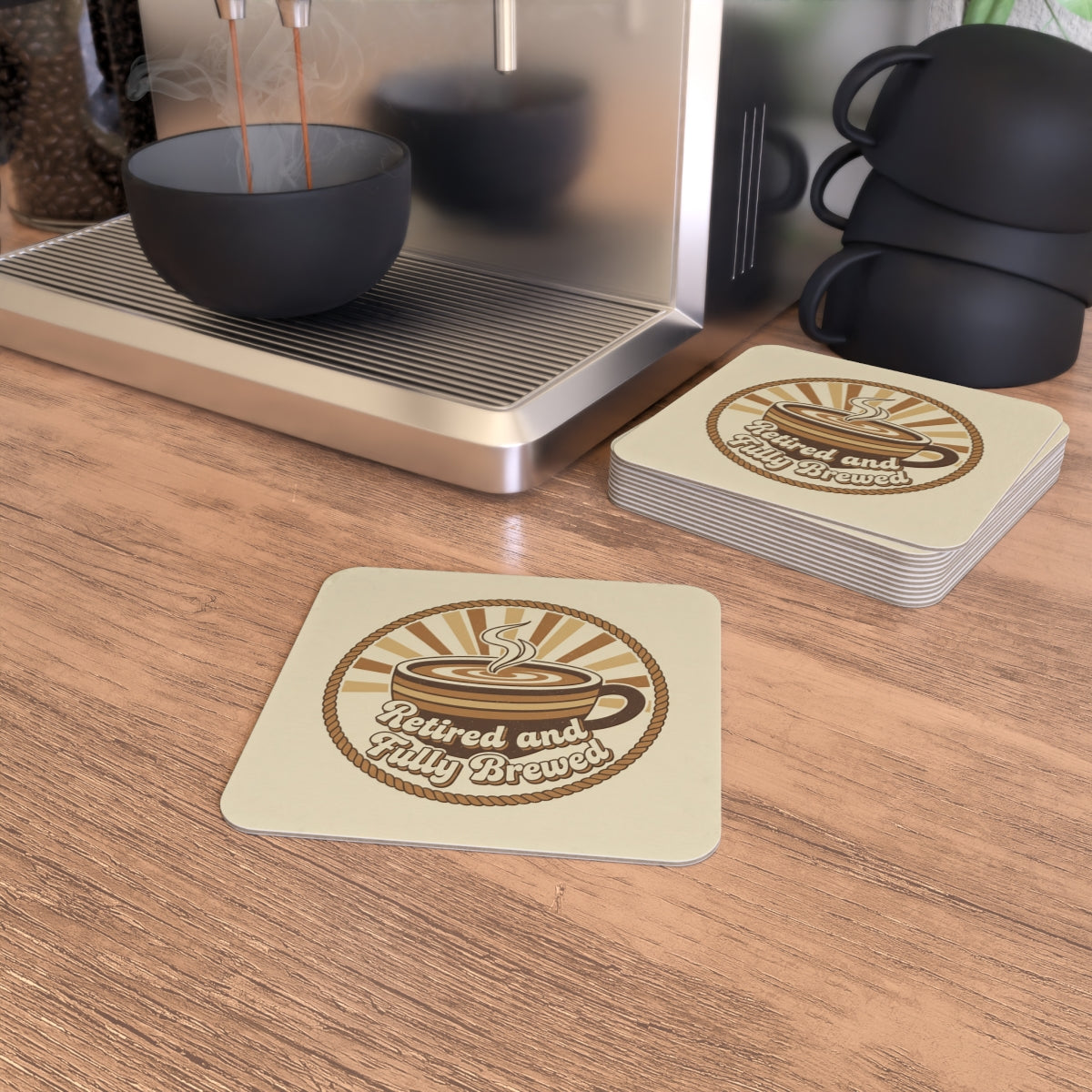 Retired and Fully Brewed Coasters for Coffee Lovers