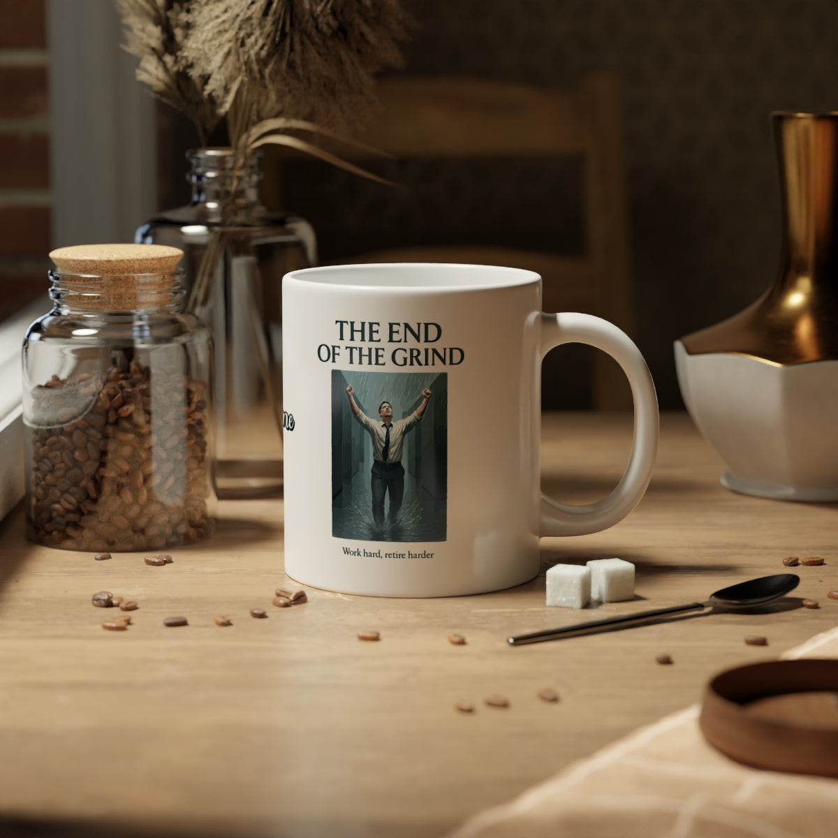 The End of the Grind Work hard retire harder | Personalized Microwavable Ceramic Mugs 11oz 15oz 20oz - Retiree Gifts Retirement Party