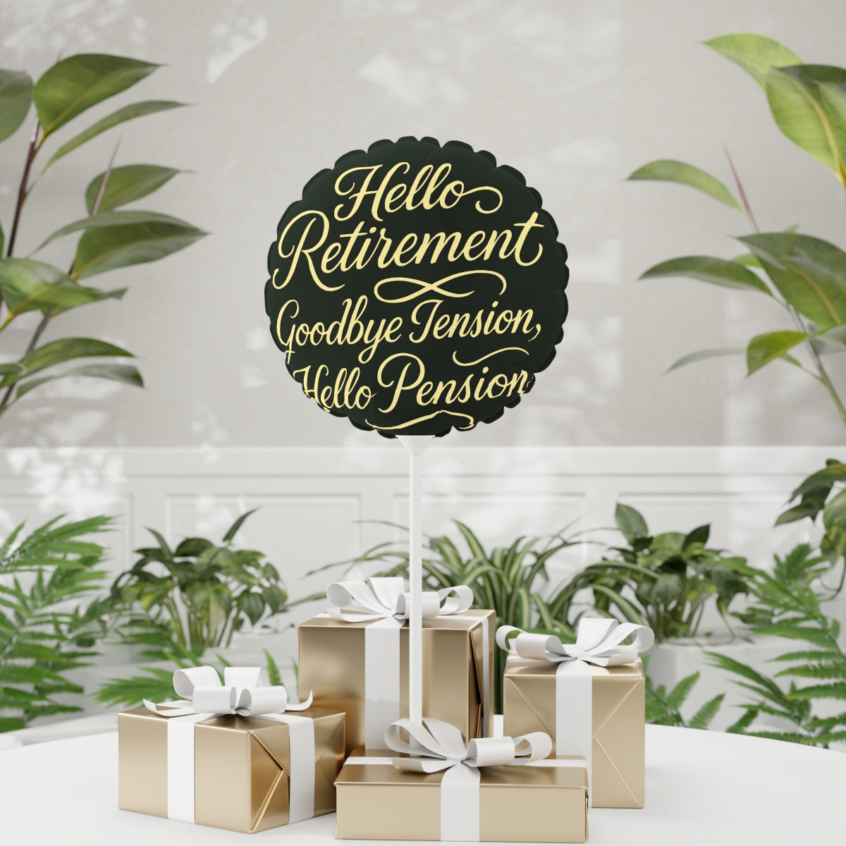 Hello Retirement Goodbye Tension Hello Pension | Retirement Saying | Hello Retirement Mylar Ballons 11in or 22in - Retiree Gifts Retirement Party