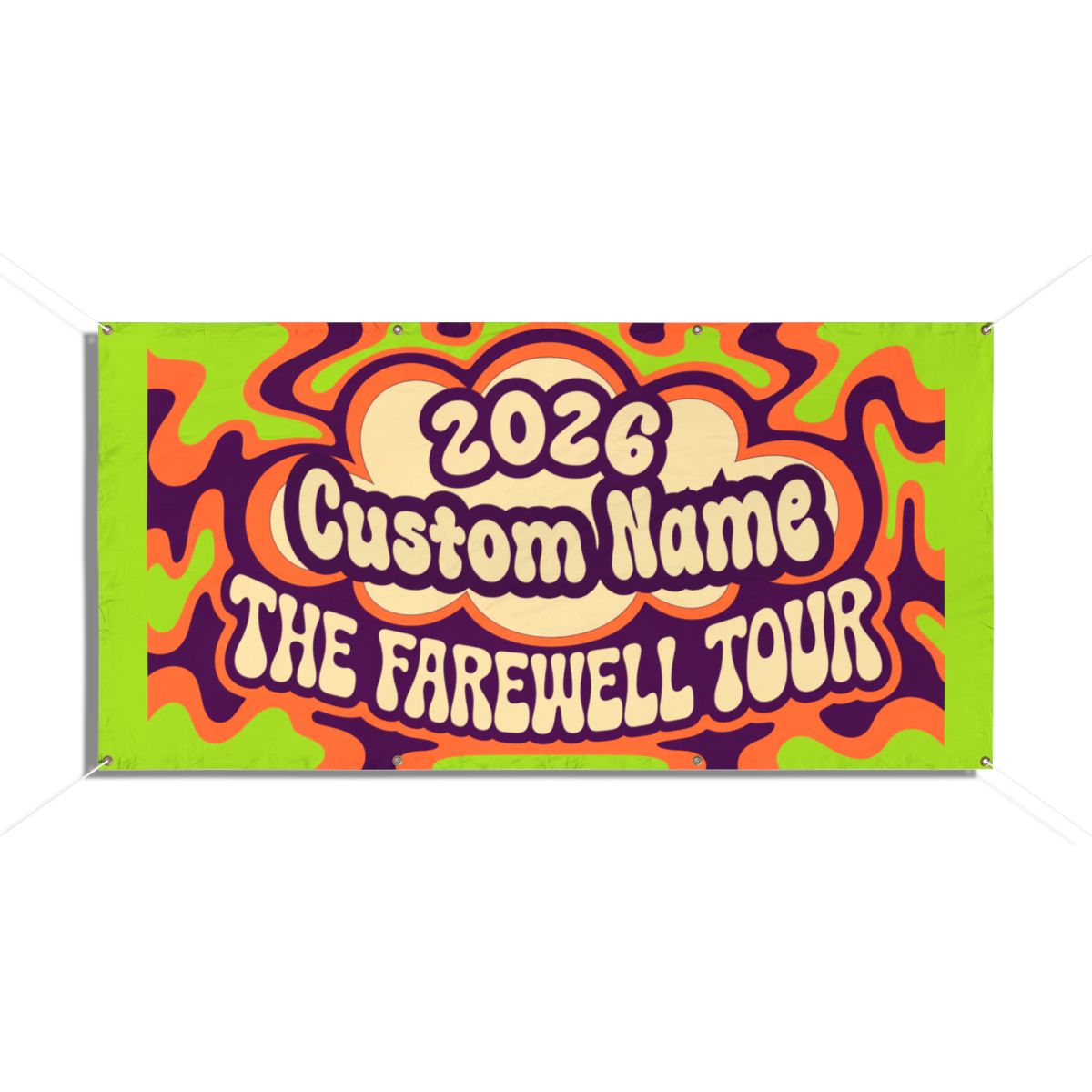 Psychedelic Farewell Tour Bold Retro Colors Vinyl Banner or Yard Sign - Retiree Gifts Retirement Party