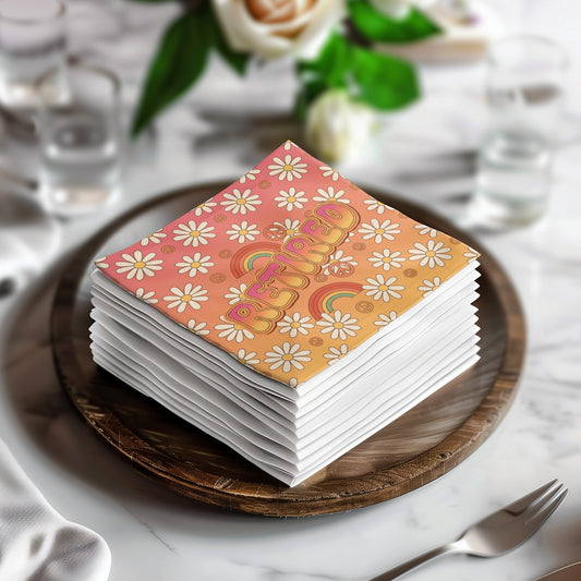 Vintage Groovy Flower Power Thank You Card Set