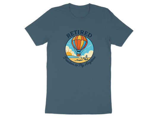 Retired Freedom to Fly Anytime | Dark Heather Color Bella T-Shirts - Retiree Gifts Retirement Party