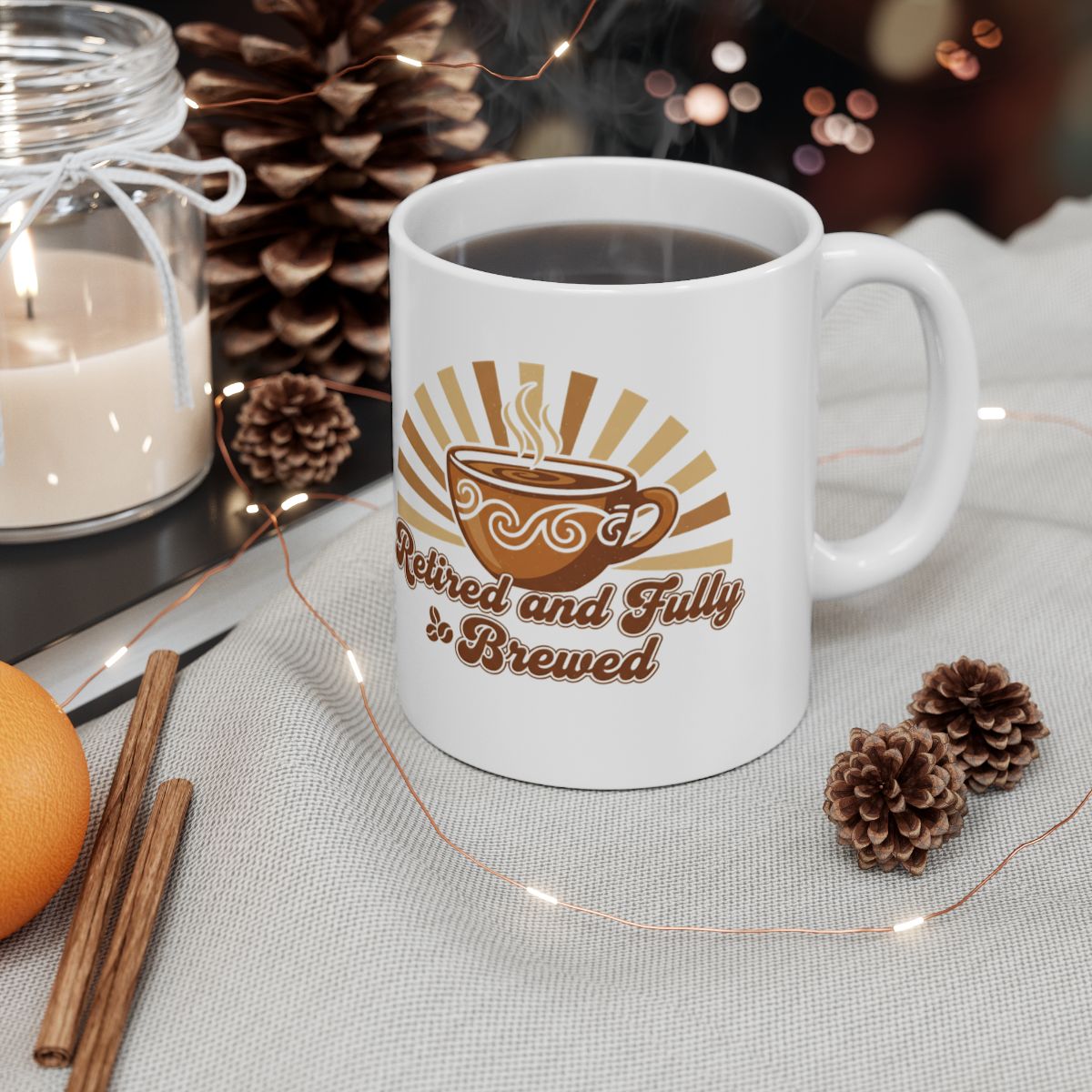 Retired and Fully Brewed Mug Perfect for Morning Coffee
