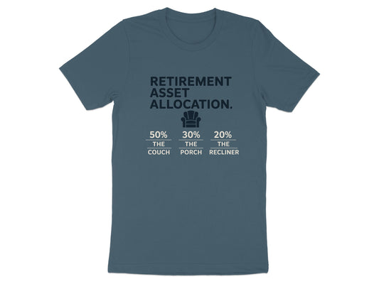 Retirement Asset Allocation | Customizable with Retiree's Name Dark Heaterh Color Bella T-Shirts - Retiree Gifts Retirement Party