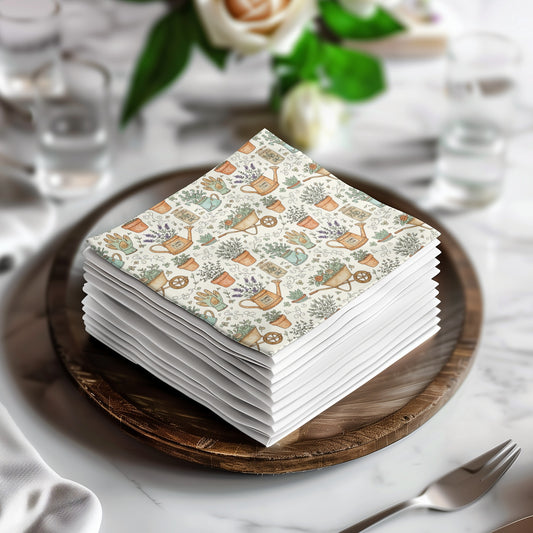 Elegant Decorative Napkins with Floral Garden Design