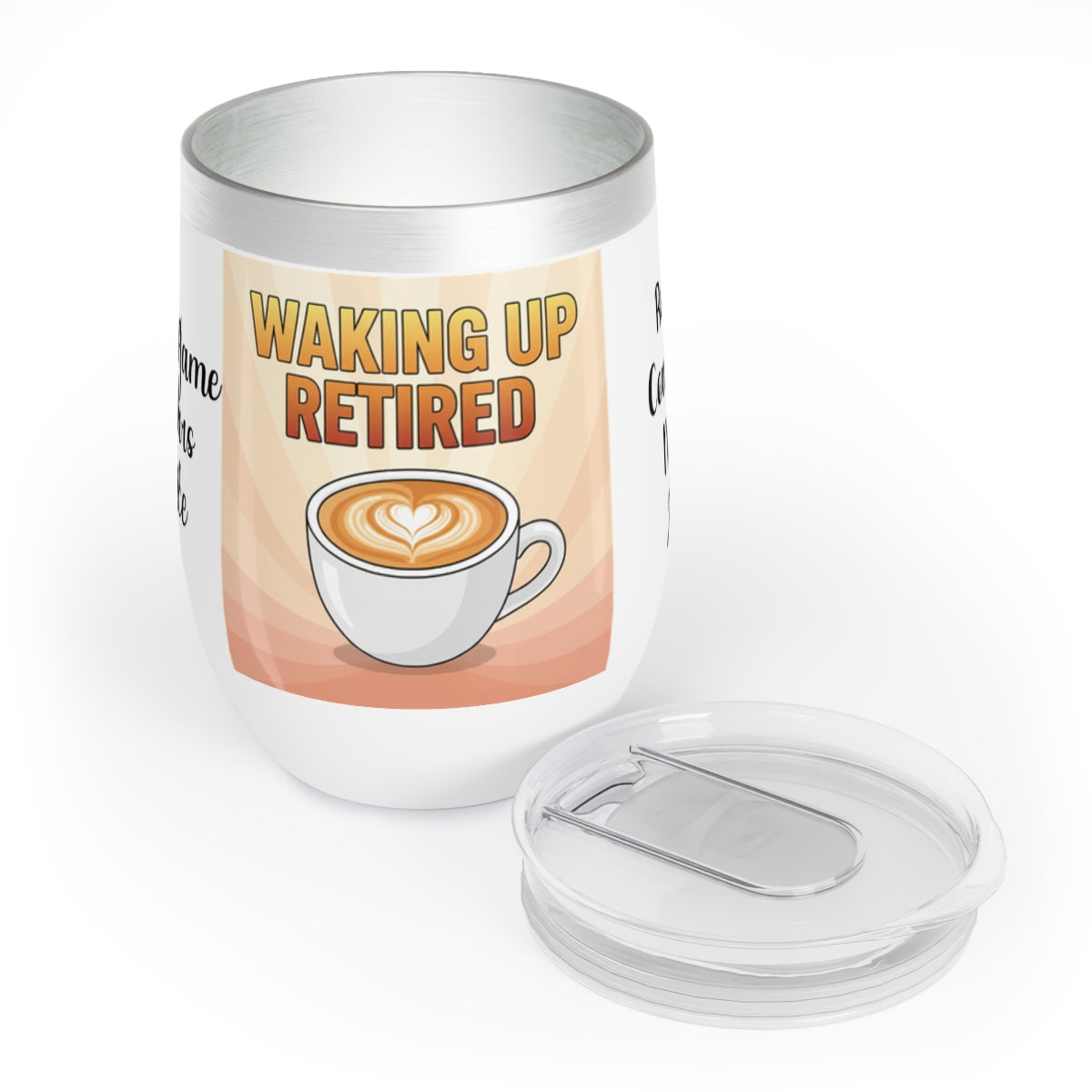 Waking Up Retired Coffee Cup with Heart Latte Art Design