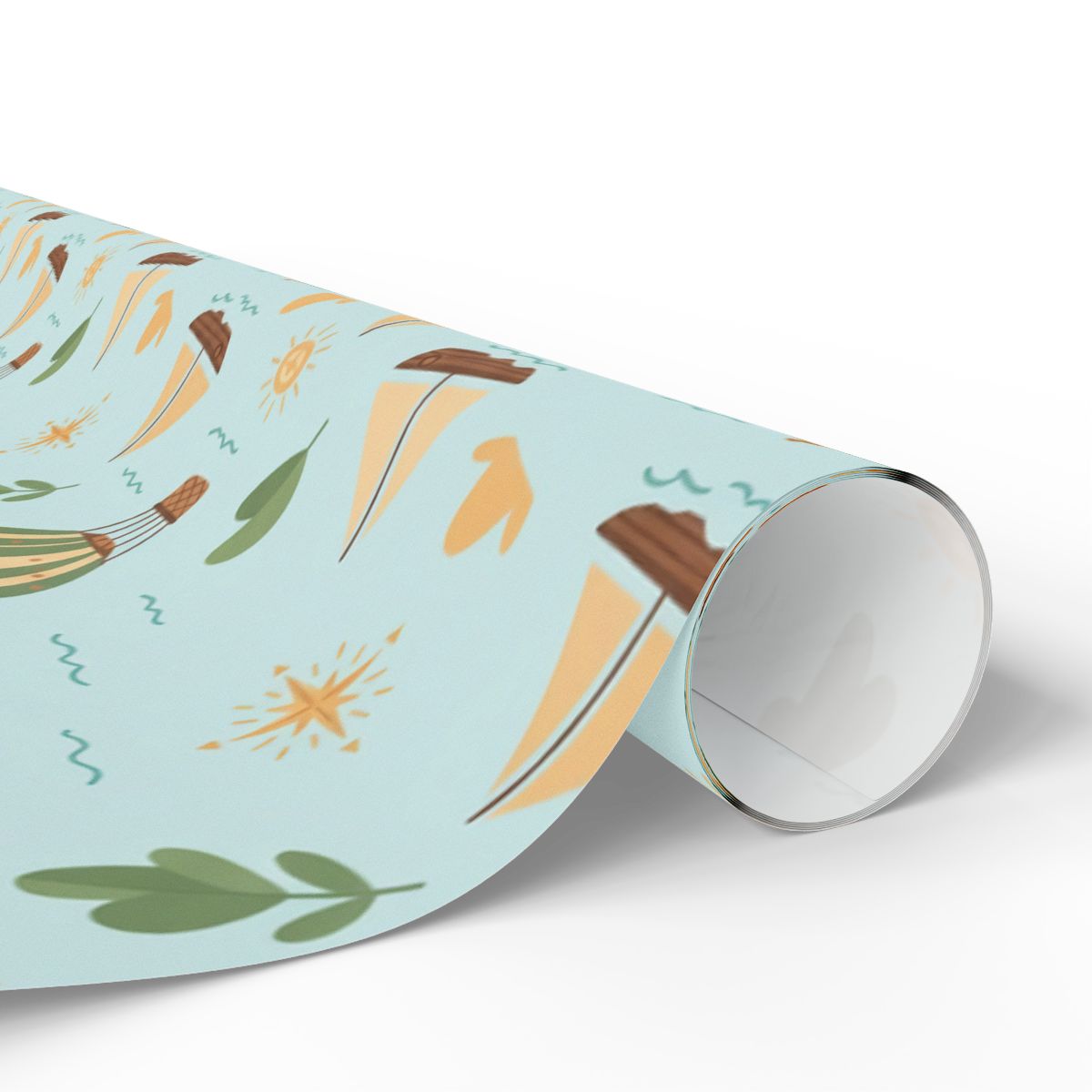 Vibrant Sailing Boat Pattern Wrapping Paper Roll