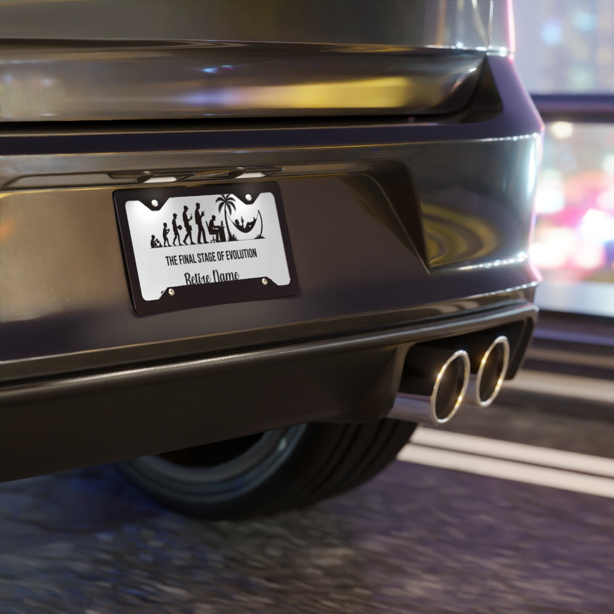 The Final Stage of Evolution Personalizable Vanity License Plate - Retiree Gifts Retirement Party