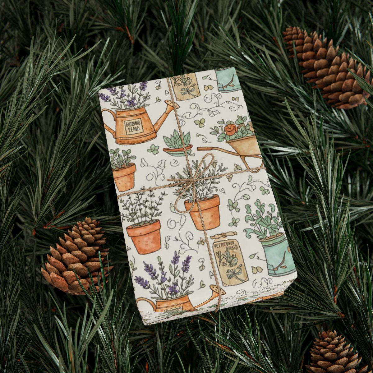 Delightful Assorted Potted Herbs Design Greeting Cards
