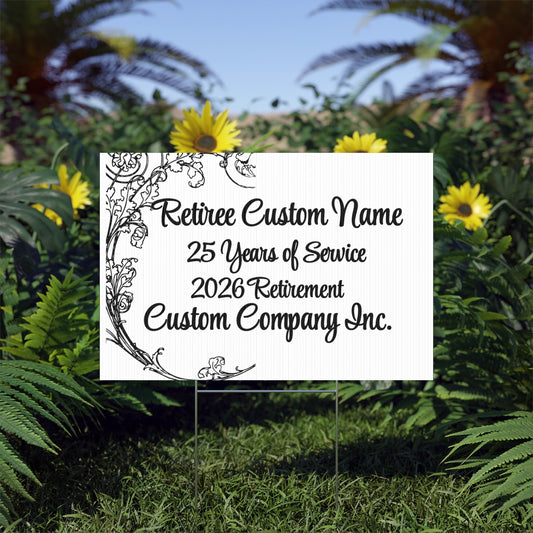 Retirement 25 Years of Service Custom Yard Sign product type