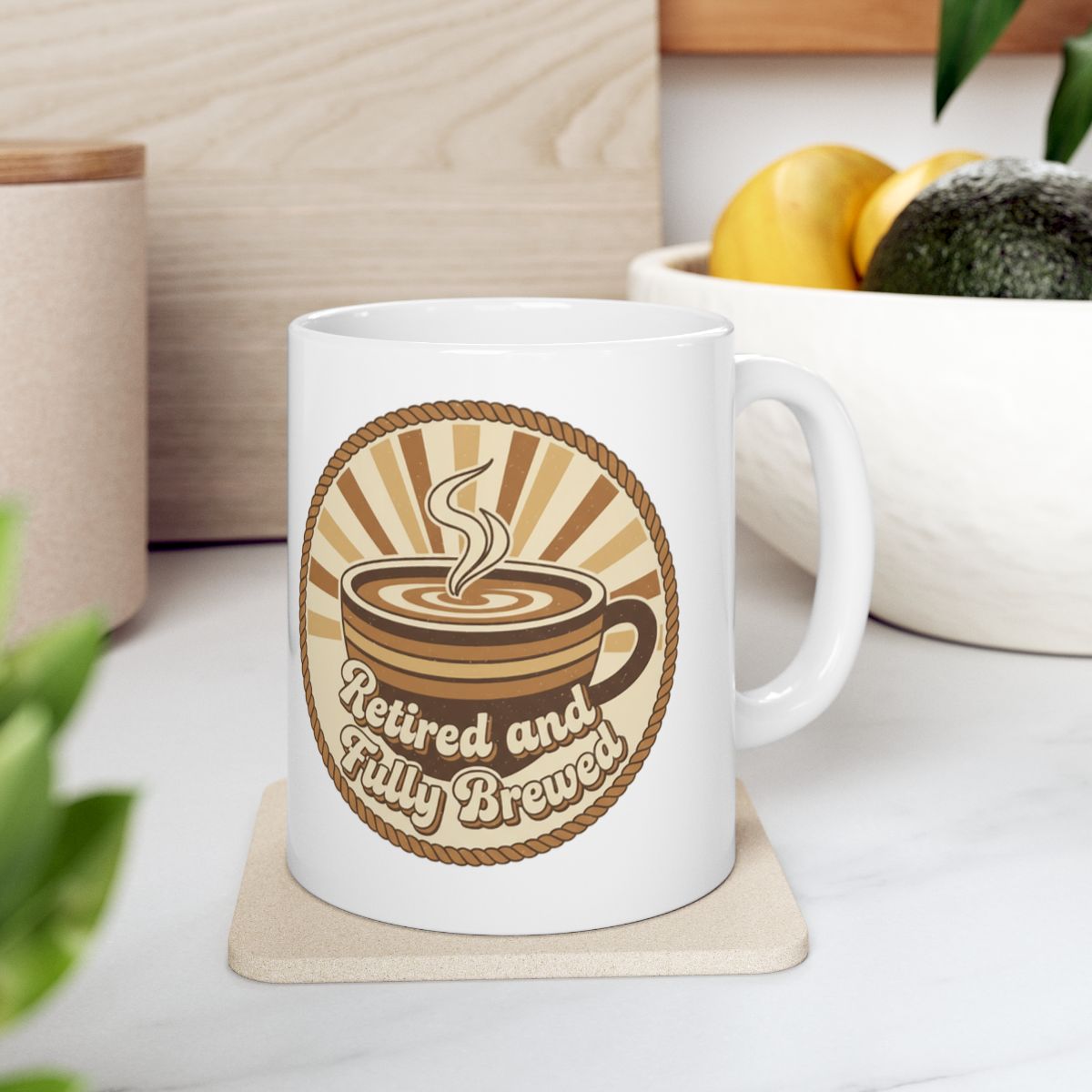 Retired and Fully Brewed Coffee Mug Perfect Gift Fun