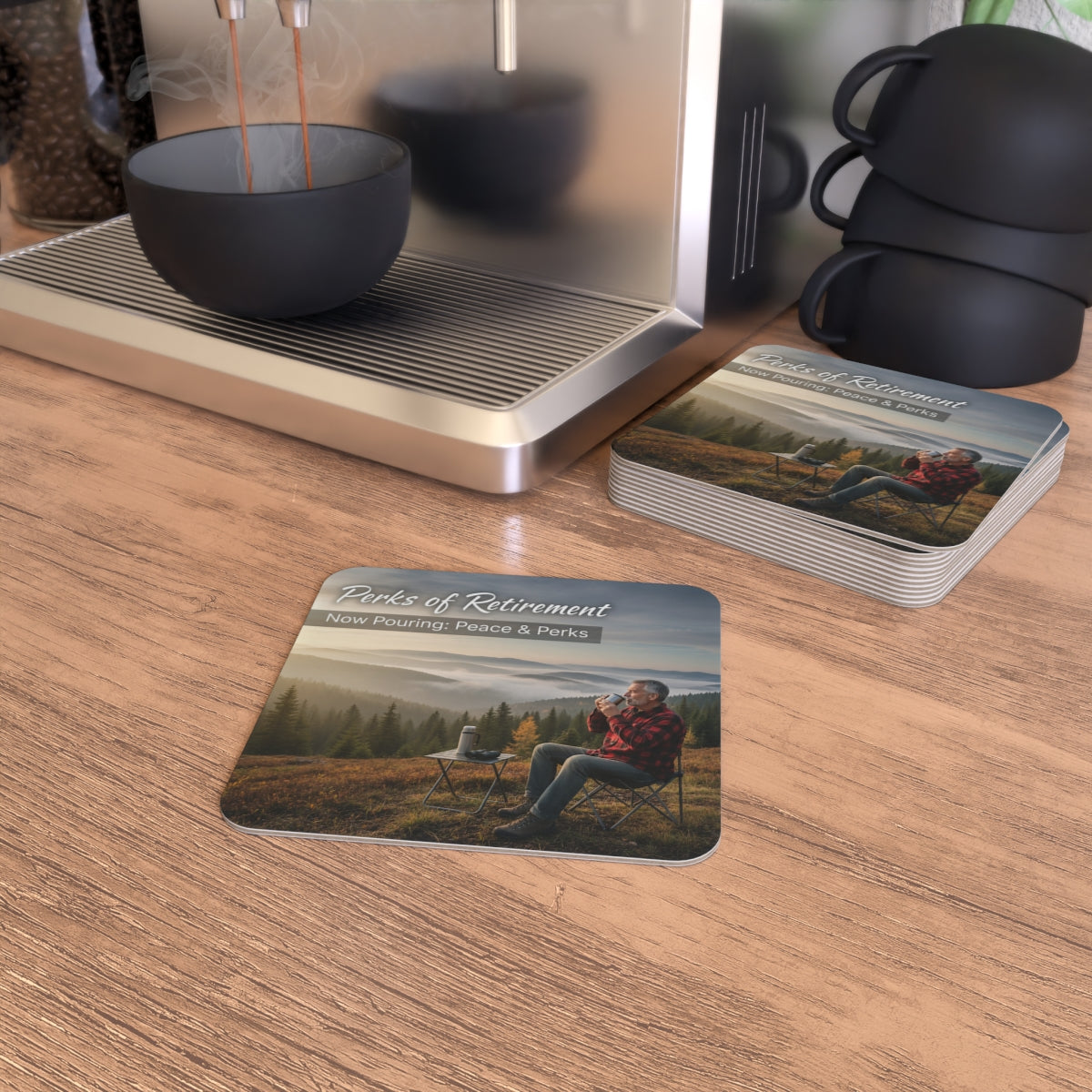 Parks of Retirement Now Pouring Coaster Set