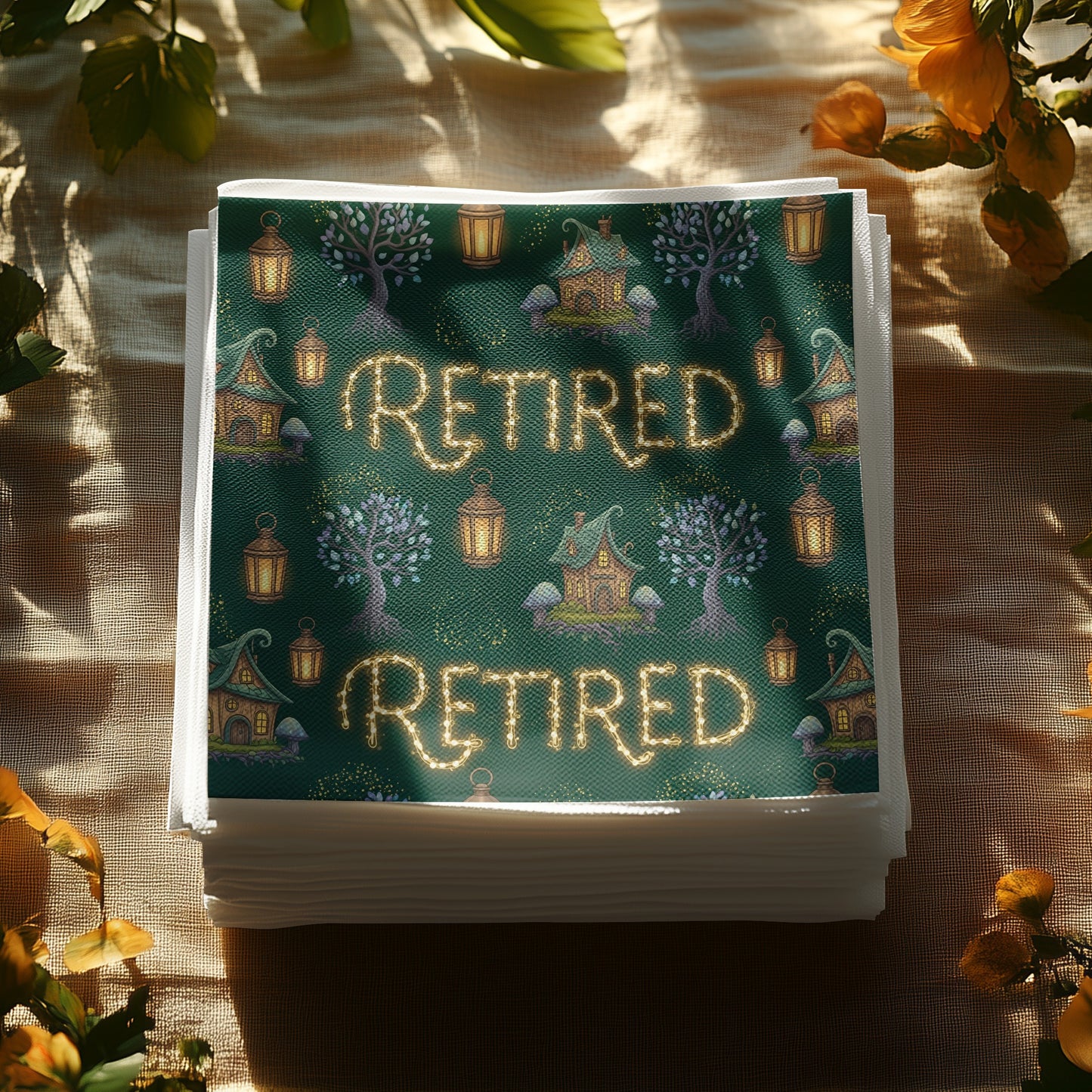 Retired Pattern with Lanterns and Trees design product