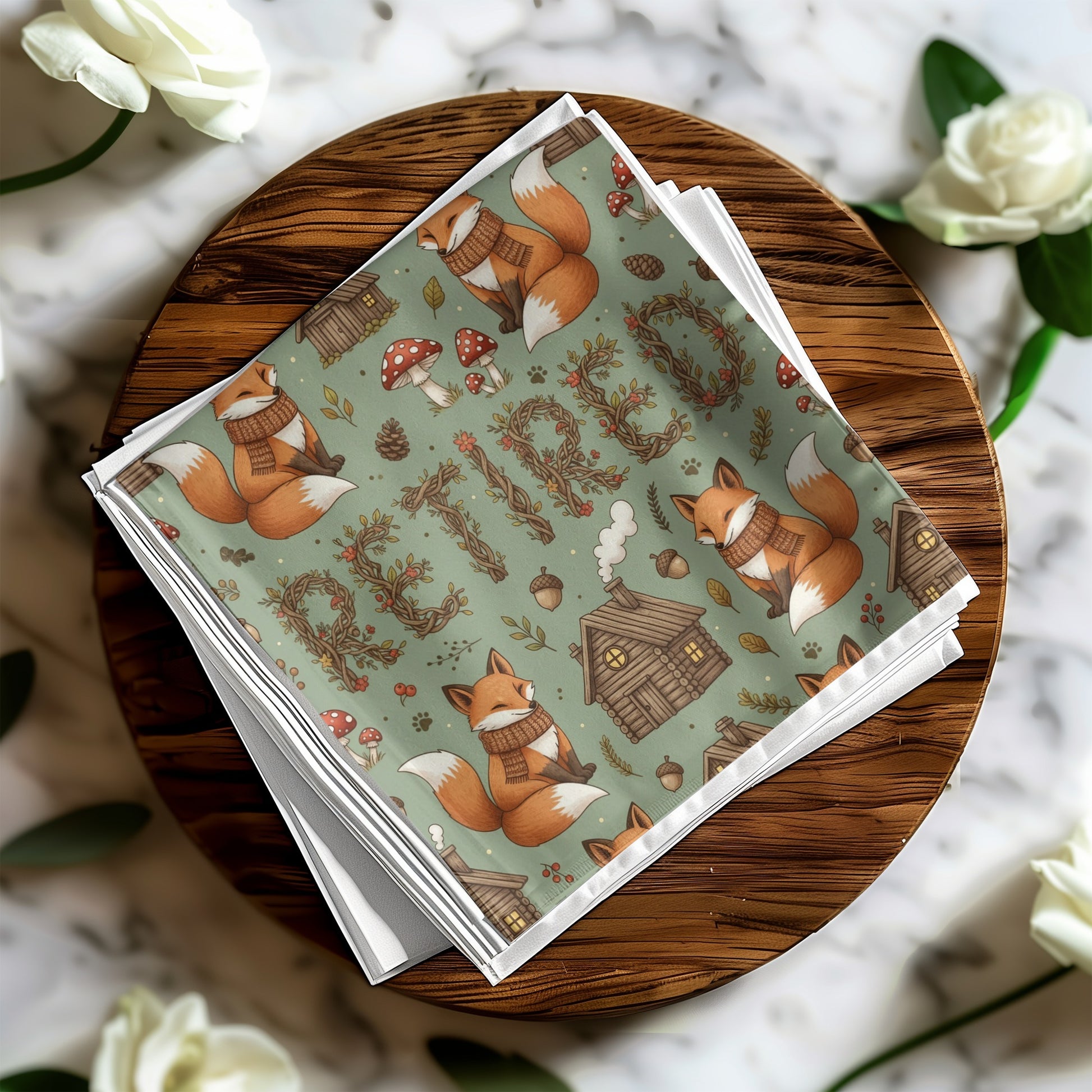 Retired Fox Woodland Theme Custom Printed Product