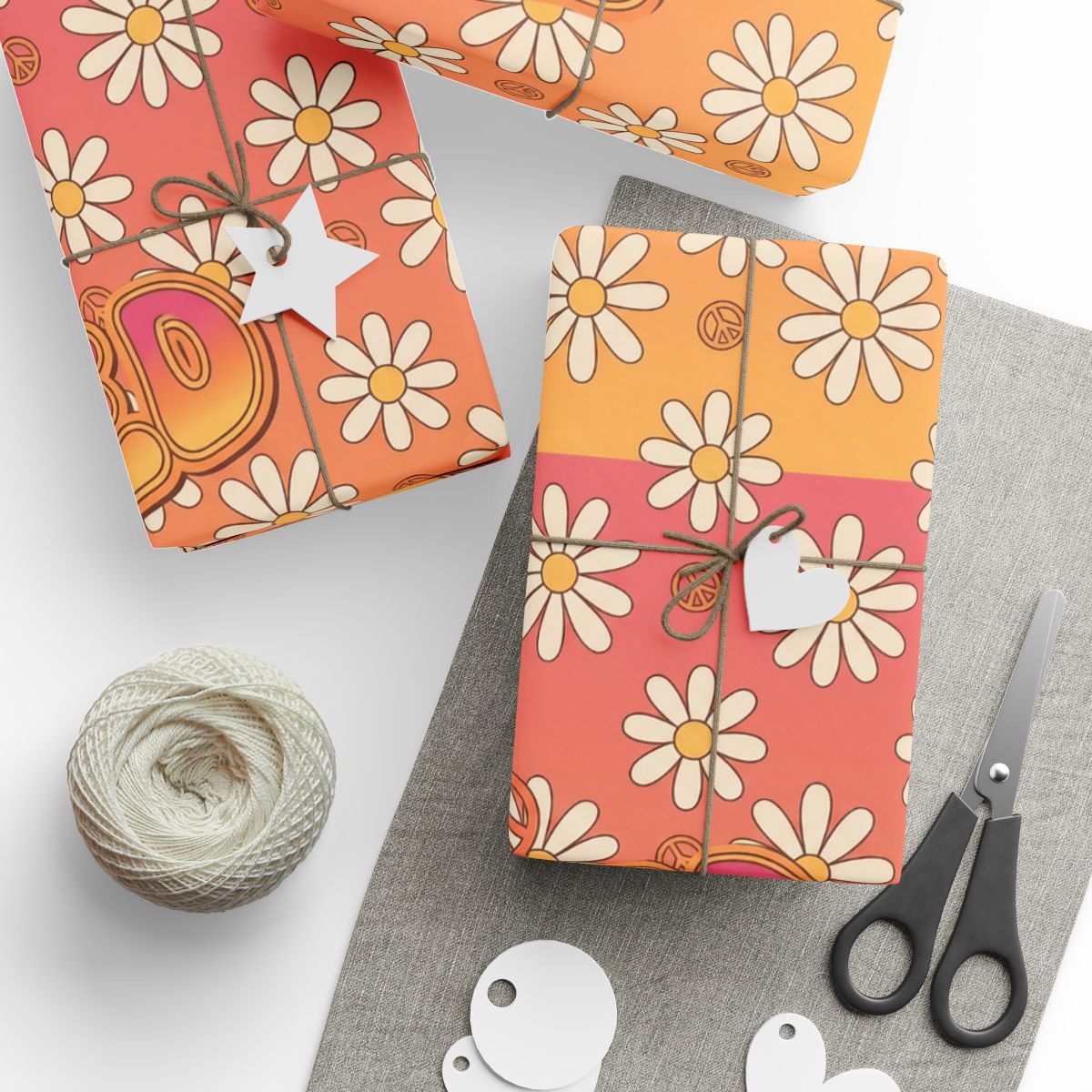 Vibrant floral daisy print gift wrap for all occasions
