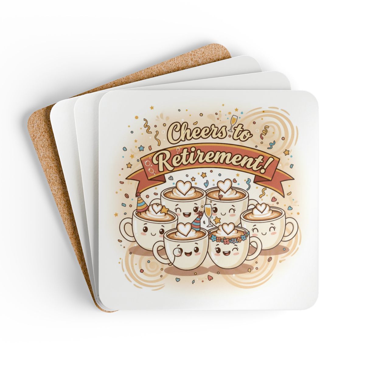 Cheers to Retirement Celebration Coaster Set