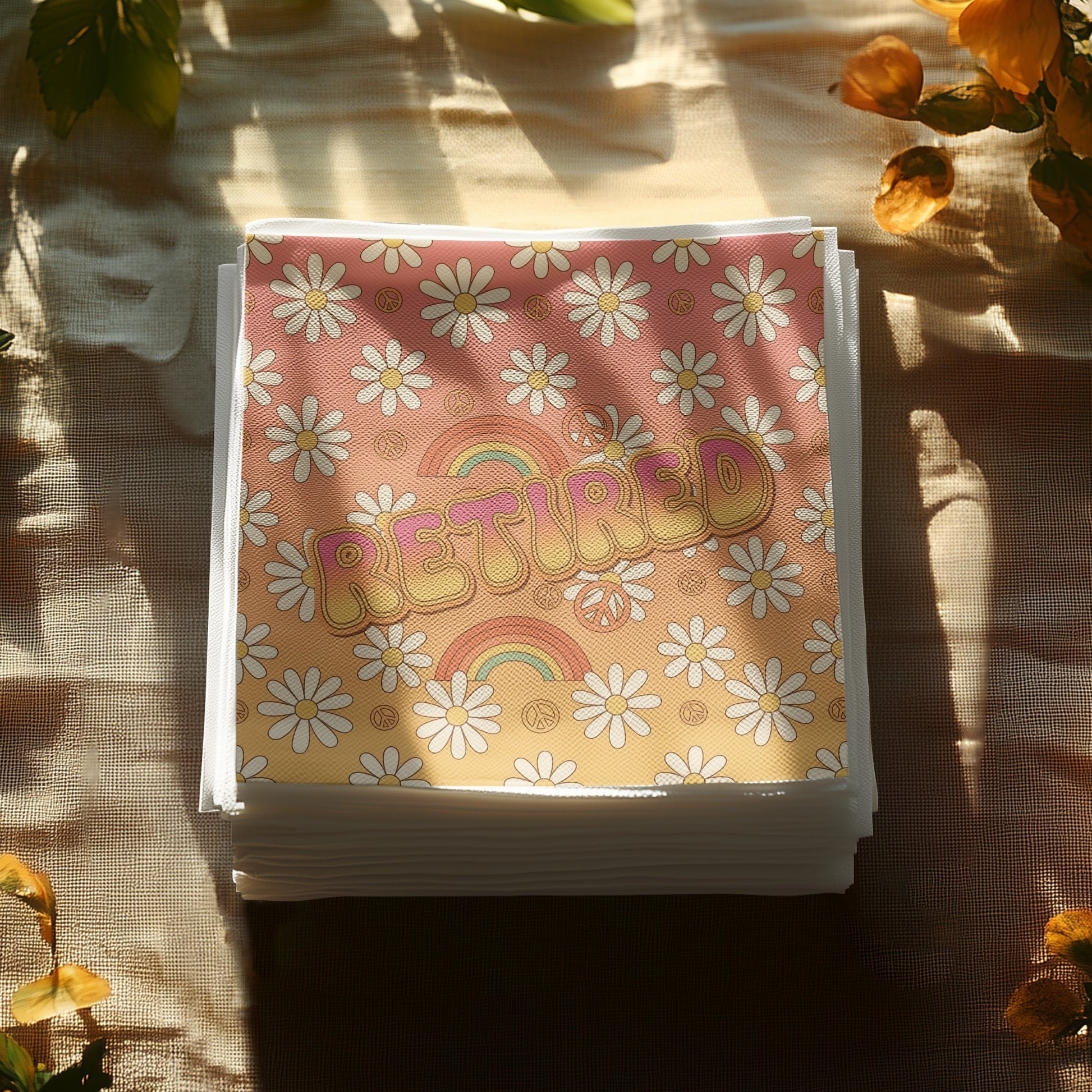Cozy and vibrant retro floral retired napkins