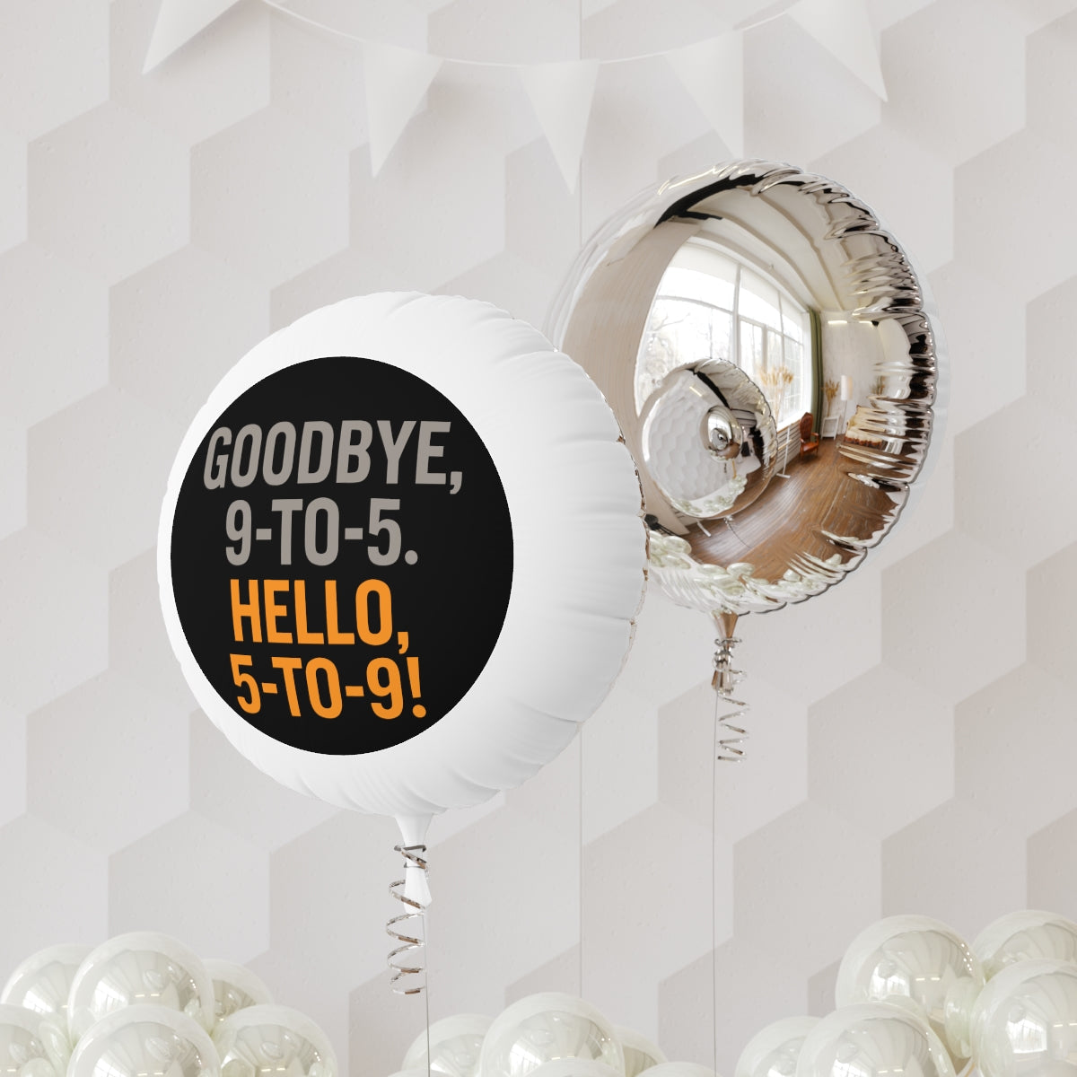 Goodbye 9-to-5 Hello 5-to-9 | Retirement Fun | Celebrate Freedom Mylar Ballons 11in or 22in - Retiree Gifts Retirement Party