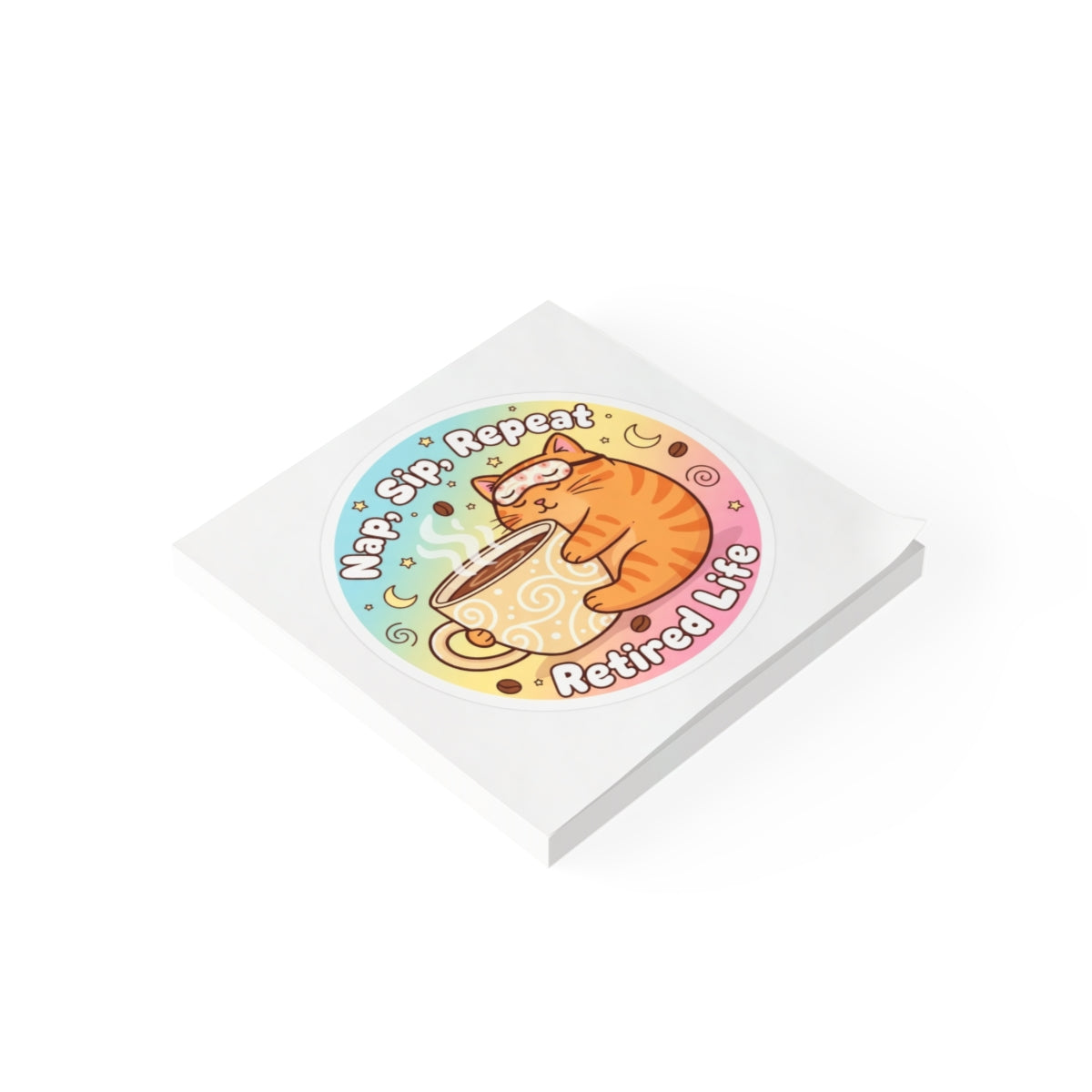 Nap Sip Repeat Cat With Coffee Sticker
