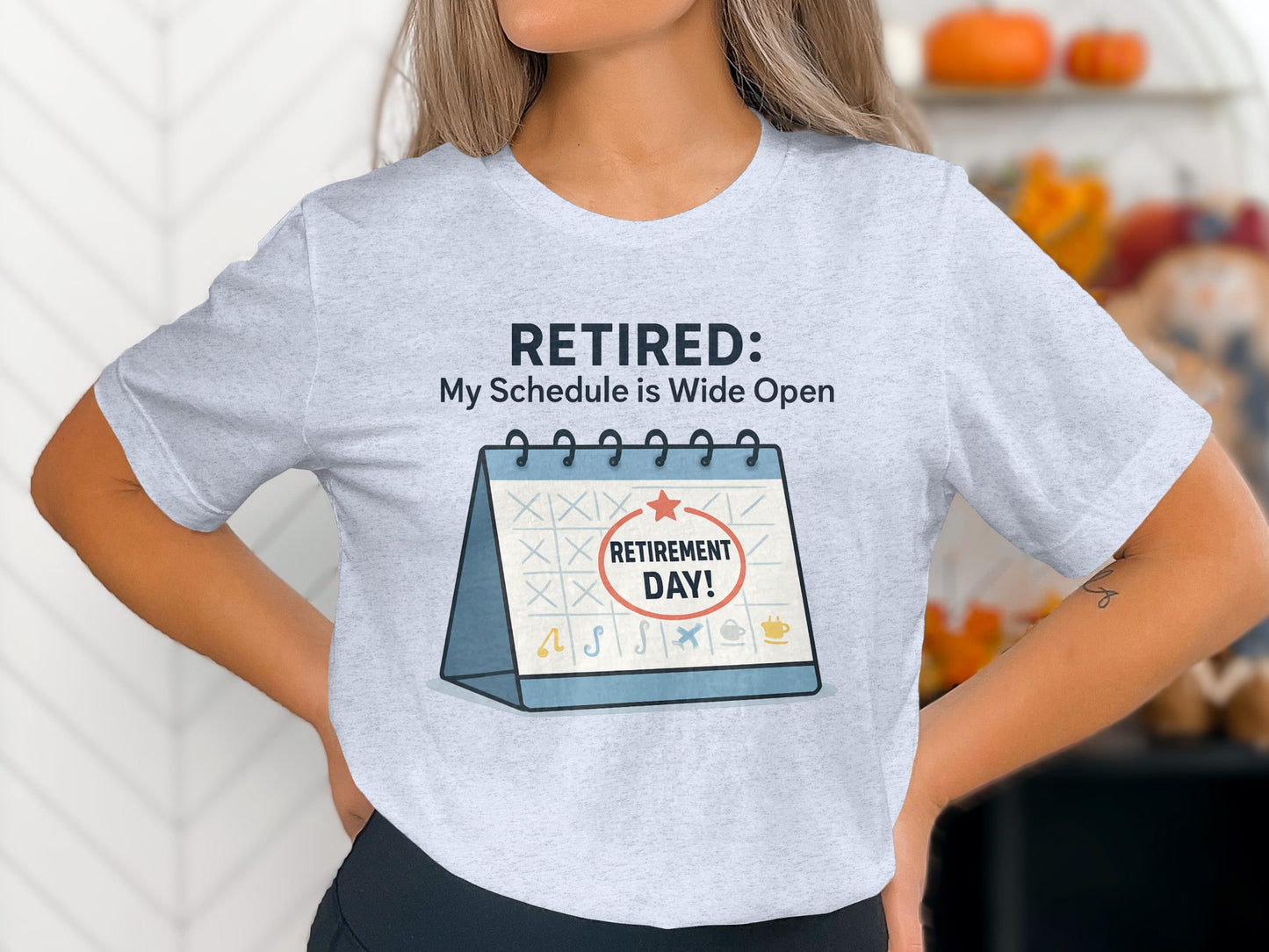 Retired My Schedule is Wide Open | Retirement Day | Celebrate retirement with personalized Soft Color Bella T-Shirts - Retiree Gifts Retirement Party