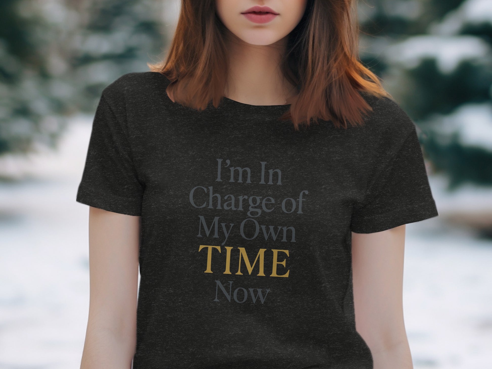 I'm In Charge of My Own Time Now | Celebrate Freedom Dark Heaterh Color Bella T-Shirts - Retiree Gifts Retirement Party