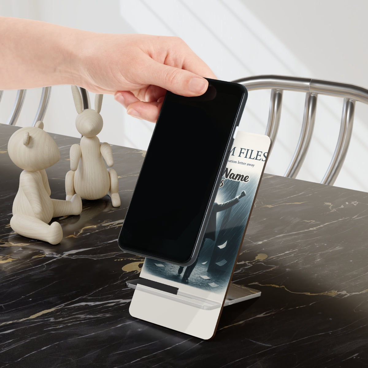 The Freedom Files | Freedom was Only Resignation Away | Personalized Mobile Phone Display Stand - Retiree Gifts Retirement Party
