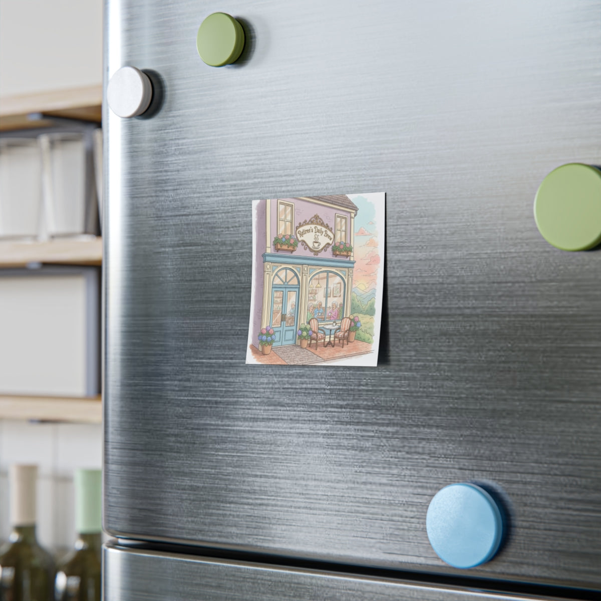 Cute Art Cafe Illustration Fridge Magnet Decor