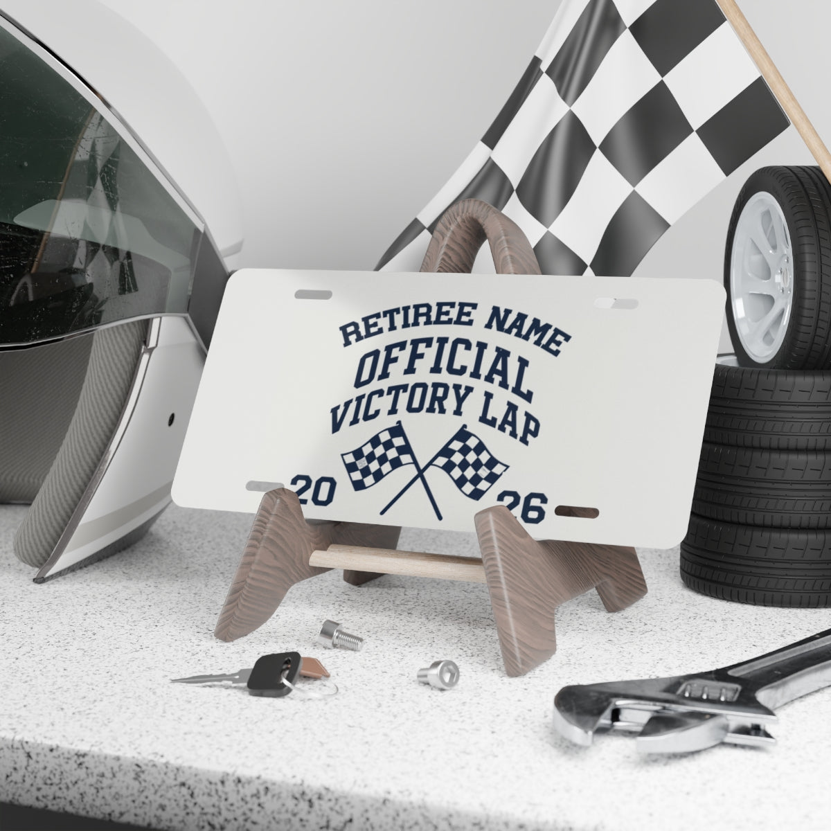 Official Victory Lap 2024 Personalizable Vanity License Plate - Retiree Gifts Retirement Party