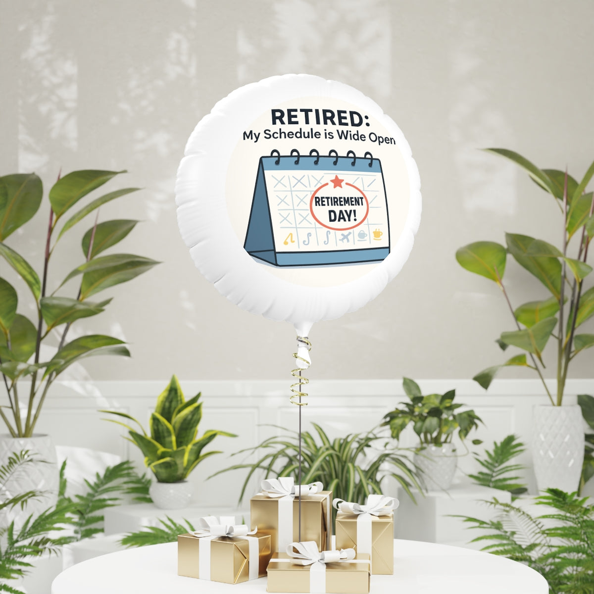Retired My Schedule is Wide Open | Retirement Day | Celebrate with a Personalized Mylar Balloons 11in or 22in - Retiree Gifts Retirement Party