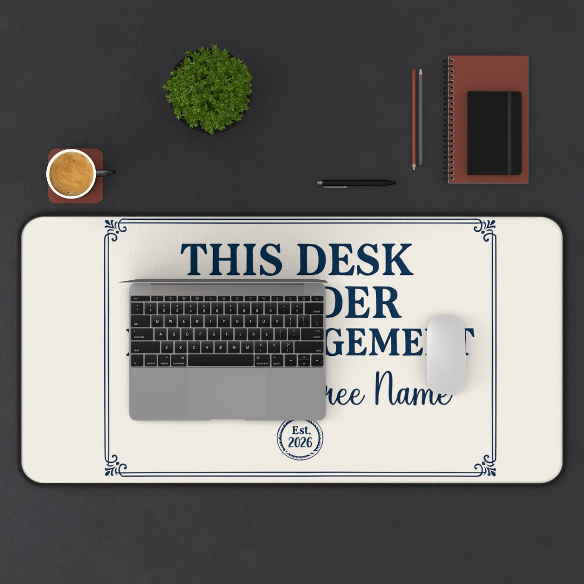 Personalized Retirement Desk Mat / mouse pad – “New Management Retiree Misc Products” - Retiree Gifts Retirement Party